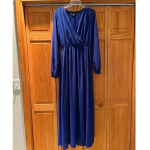NWT Lulus cobalt blue long sleeve maxi dress 💙